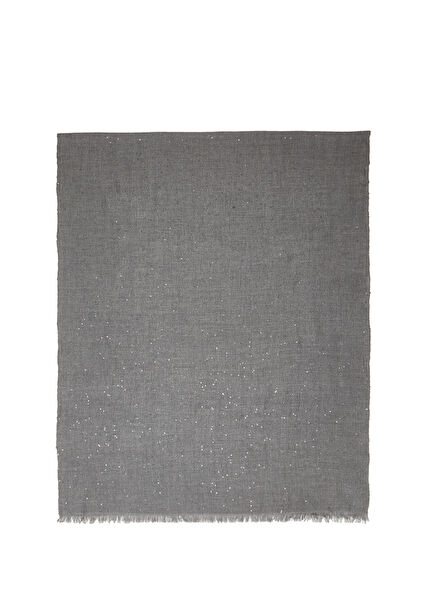 Gray Sequined Women's Cashmere Shawl