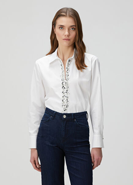 White Embellished Shirt
