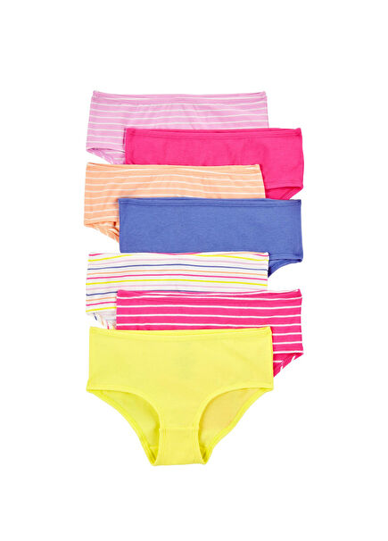 Colorful Cotton Girls 7-Piece Panties Set