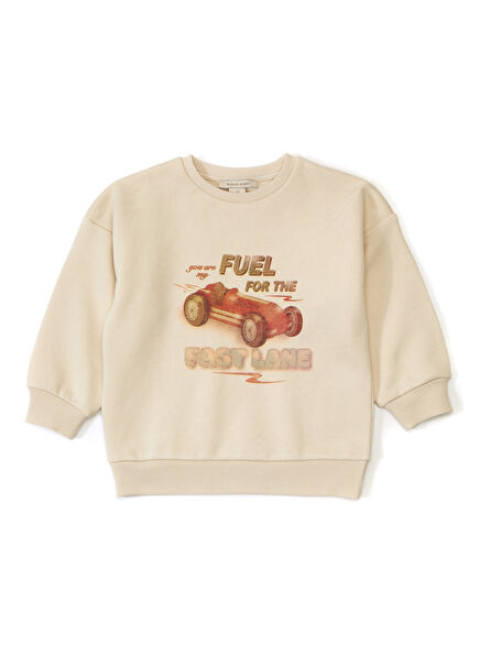 Cream Printed Children's Organic Cotton Sweatshirt