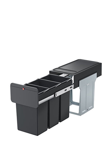 Cabinet Interior Black Trash Can 3x10 lt