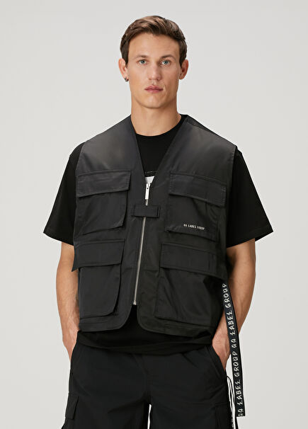 Black Cargo Vest