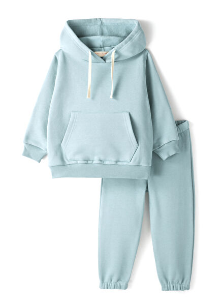 Blue Hooded Unisex Kids Tracksuit