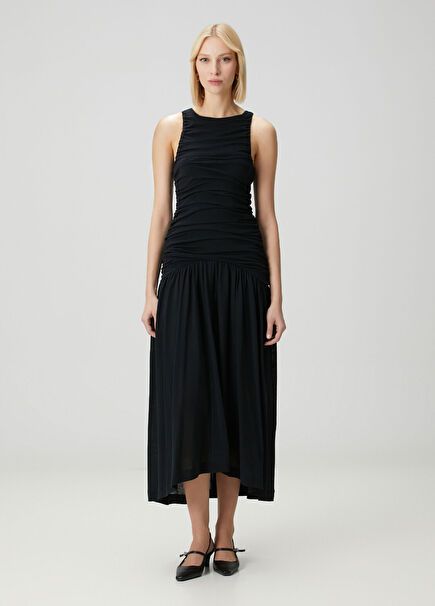 Evidente Black Midi Dress