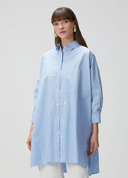 Blue White Striped Shirt