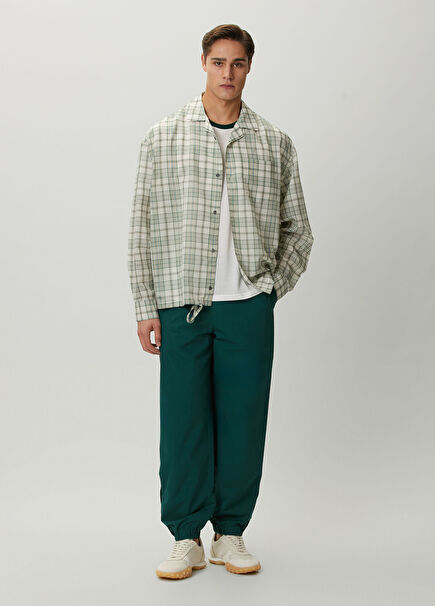 Yeşil Beli Kordonlu Jogger Pantolon