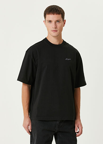 Black Logo Embroidered T-shirt