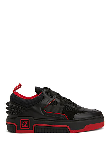 Astroloubi Red Black Men's Leather Sneakers