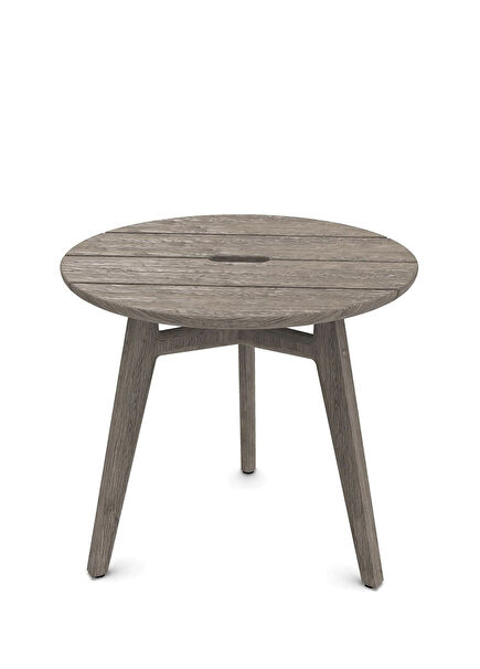 Knit Pickled Teak Side Table