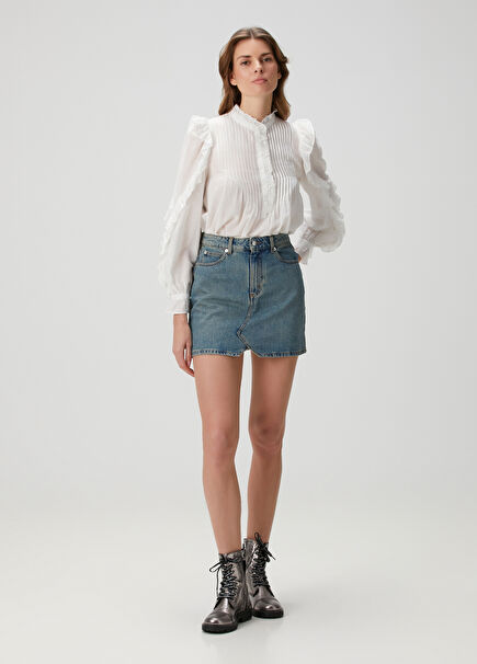 Juice Light Blue Mini Denim Skirt