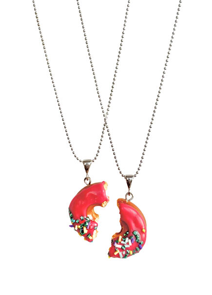 Friendship Donut Girls Couple Necklace