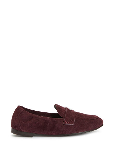 Burgundy Women's Suede Loafer
