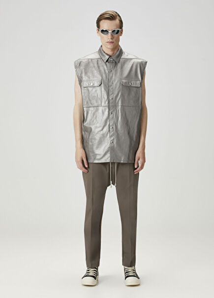 Beige Waist Corded Trousers