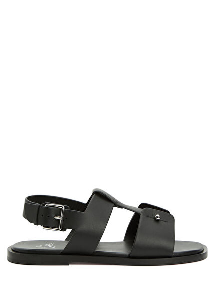 Chambeliss Siyah Erkek Deri Sandalet