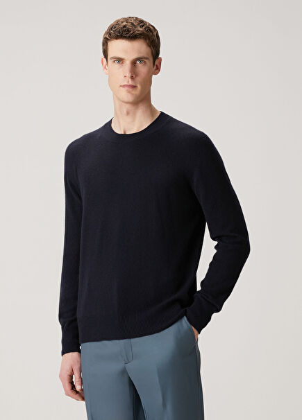 Lacivert Kaşmir Kazak