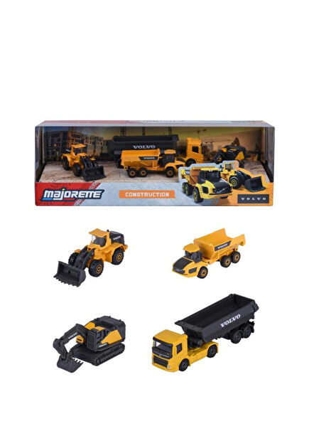 Volvo 4-Piece Metal Diecast Construction Toolset Toy Car