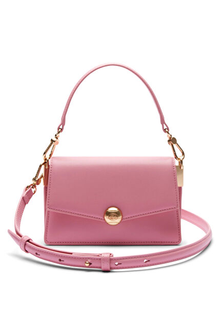 Small Tennis Bliss Pembe Deri Kadın Omuz Çantası