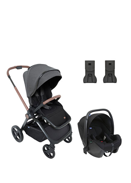 Duo Mysa Black Satin Çift Yönlü Bebek Arabası