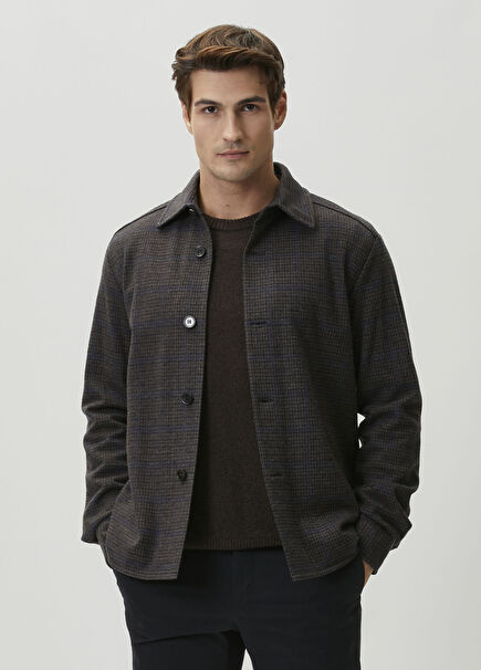 Brown Wool Outer Shirt