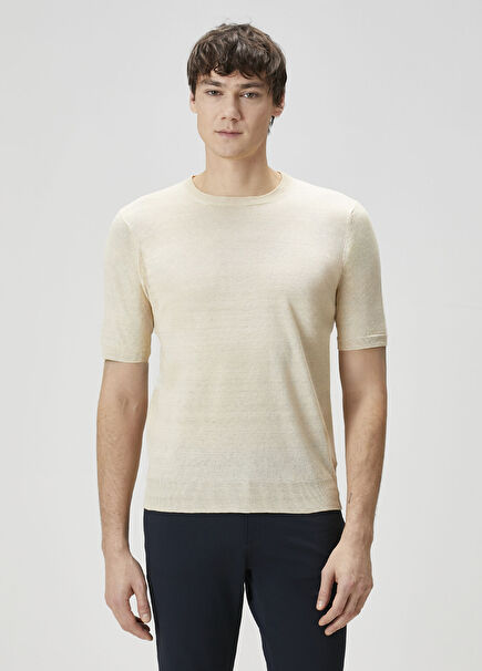 Bej Keten T-shirt