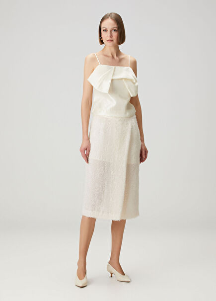 Lela Krem Midi Etek