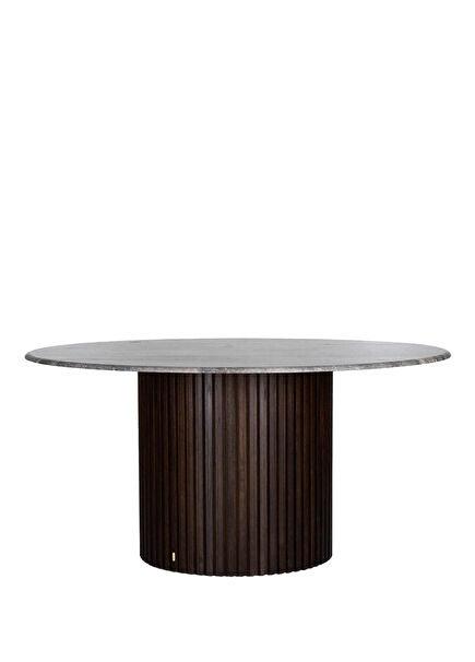 Docia Series Dark Travertine Large Round Table