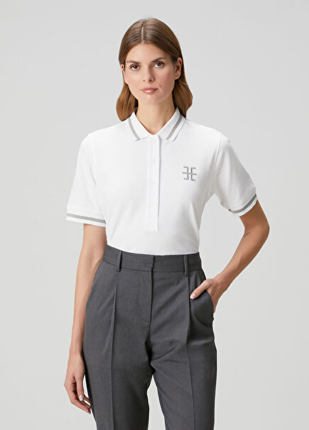 Dahlia White Polo T-Shirt