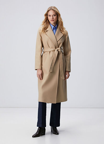 Taş Kaşmir ve Yün Karışımlı Manto