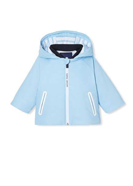 Baby Boy Raincoat with Light Blue Contrast Pocket