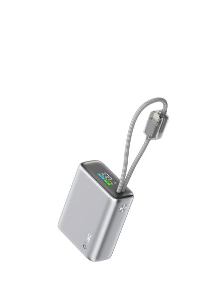 ReCharger Pro TFT 10.000mAh PD 35W USB-C ve Lightning Dahili Kablolu Powerbank