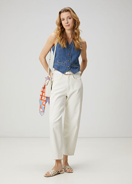 Ecru Slouchy Jeans