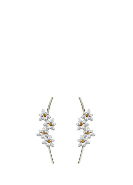 Narcissus Flowers 925 Sterling Silver Women's Earrings
