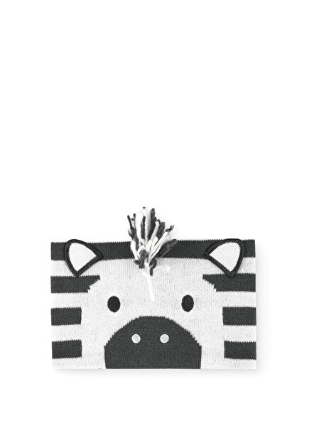 Zebra Desenli Örme Unisex Bebek Atkı