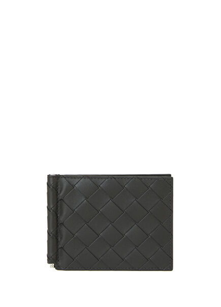 Intrecciato Black Men's Leather Wallet