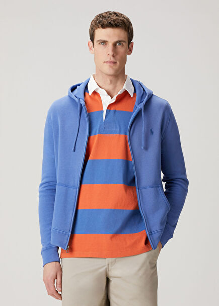 Blue Hooded Sweatshirt