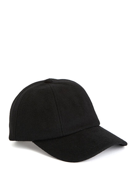 Siyah Erkek Yün Cap Şapka