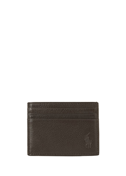 Brown Logo Detailed Men's Leather Card Holder