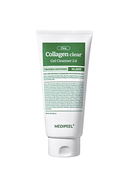 MEDIPEEL Green Cica Collagen Clear 2.0 (300ml) Collagen cleansing foam with CICA complex