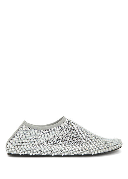Silver Ballet Flats