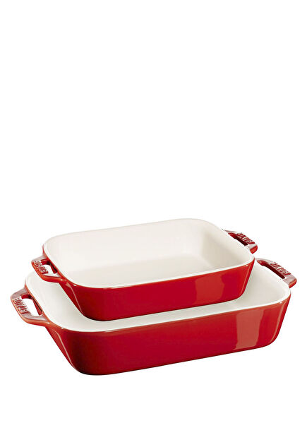 Red Set of 2 Baking Dishes