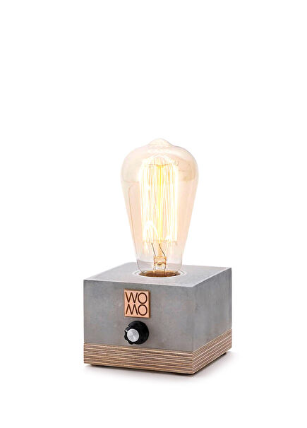 Beton Gri El Yapımı Masa Lambası