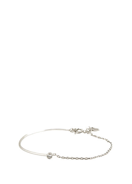 Silver Women's Bracelet with Chain Detail