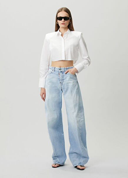 Loose Twist Mavi Jean Pantolon