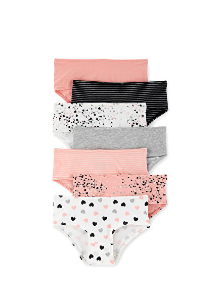 Patterned Girl's 7-Piece Panty Set