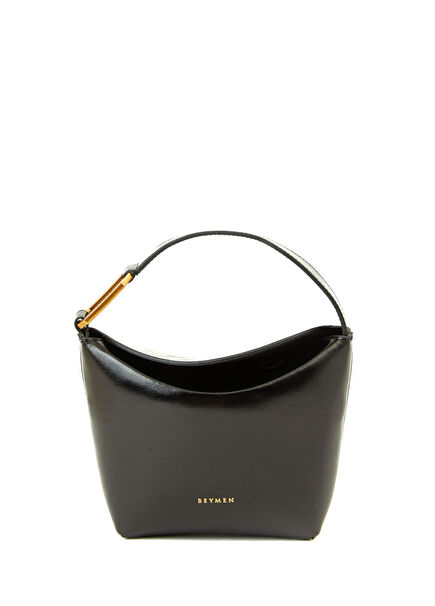 Rabat Siyah Kadın Deri El Çantası