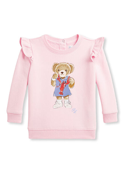 Pink Teddy Bear Printeded Baby Sweatshirt