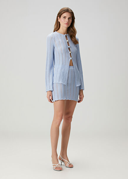 Corsica Blue Mini Knit Skirt