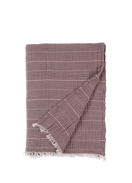 Milena Kahve Pudra Müslin Pamuklu Çift Kişilik Yatak Örtüsü 240 x 260 cm