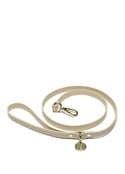 Beige Leather Dog Walking Strap