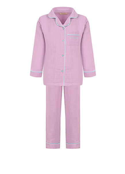 Pink Organic Muslin Women's Pajama Set